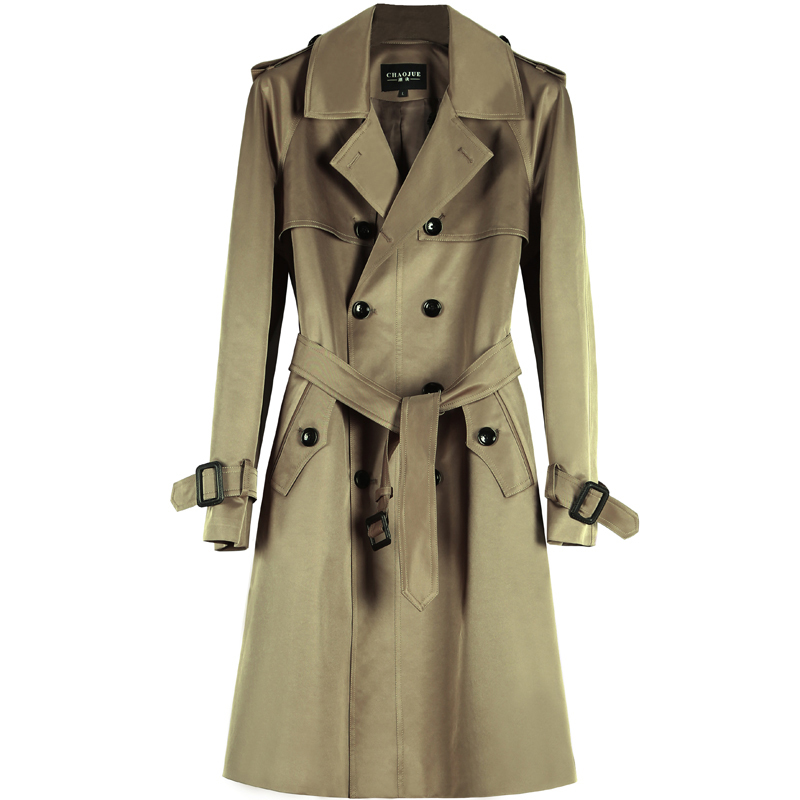 

New Arrival High Quality Khaki Windbreaker Men Loose Fashion Long Coat X-long Casual Double Breasted Plus Size SMLXL2XL3XL4XL5XL, Black