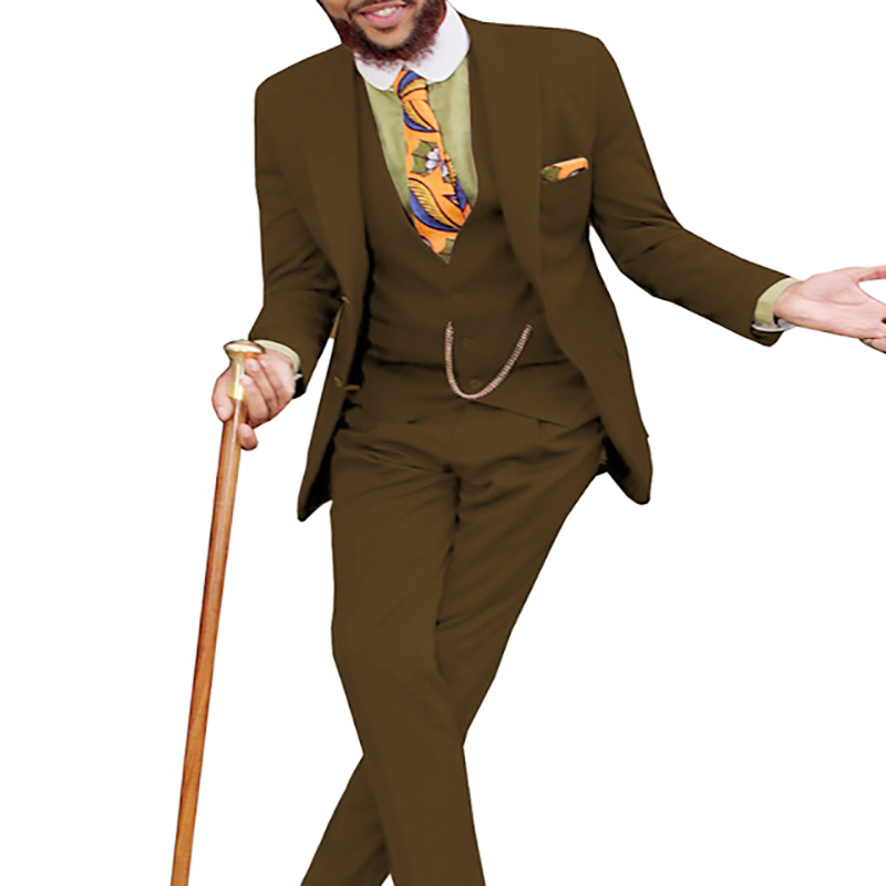 

Mens 3 Pieces Host Suits Business Grey Jacket Tuxedos White Blazer For Groom Wedding Prom Evening(Blazer+Vest+Pants, Green