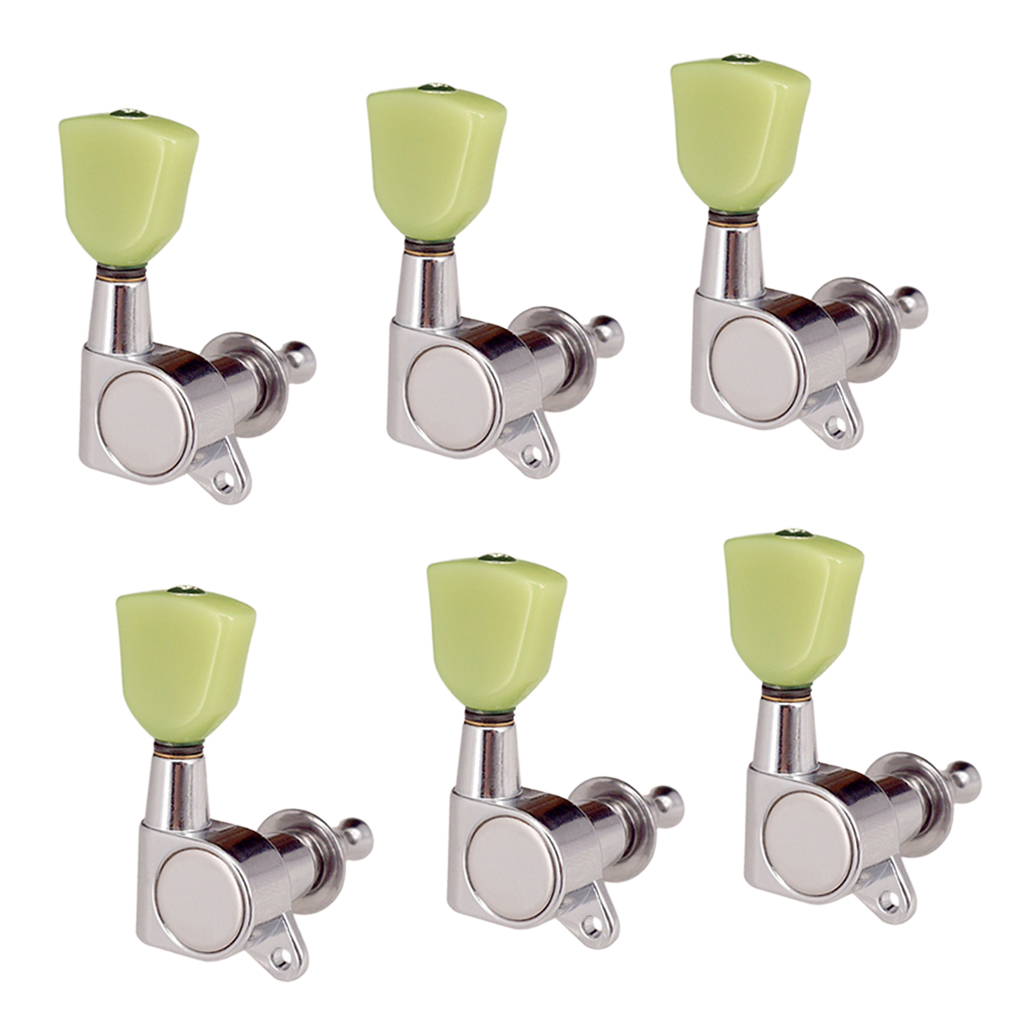 

Vintage Silver 6 Pieces Closed Iron Electric/Acoustic Guitar Tuning Pegs Tuners Tuning Keys 6R