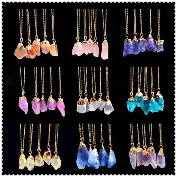 Fashion Natural Crystal Necklace Quartz Healing Chakra Natural Stone Pendant Necklace Couples Necklace Jewelry For Gift-image-547284576