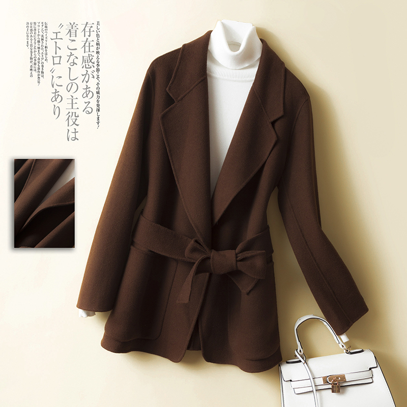 

2020 Spring Wool Coat Women Female Jacket Double-sided Coats and Jackets Korean Coat Outwear Abrigo Mujer, Yellow