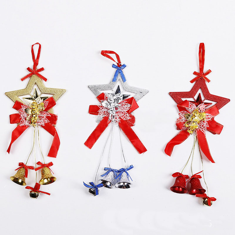 

Christmas Bells Painted Star Bell Tree Hanging Pendant Xmas Decorations Door And Window Ornament Pendants Party Supplies