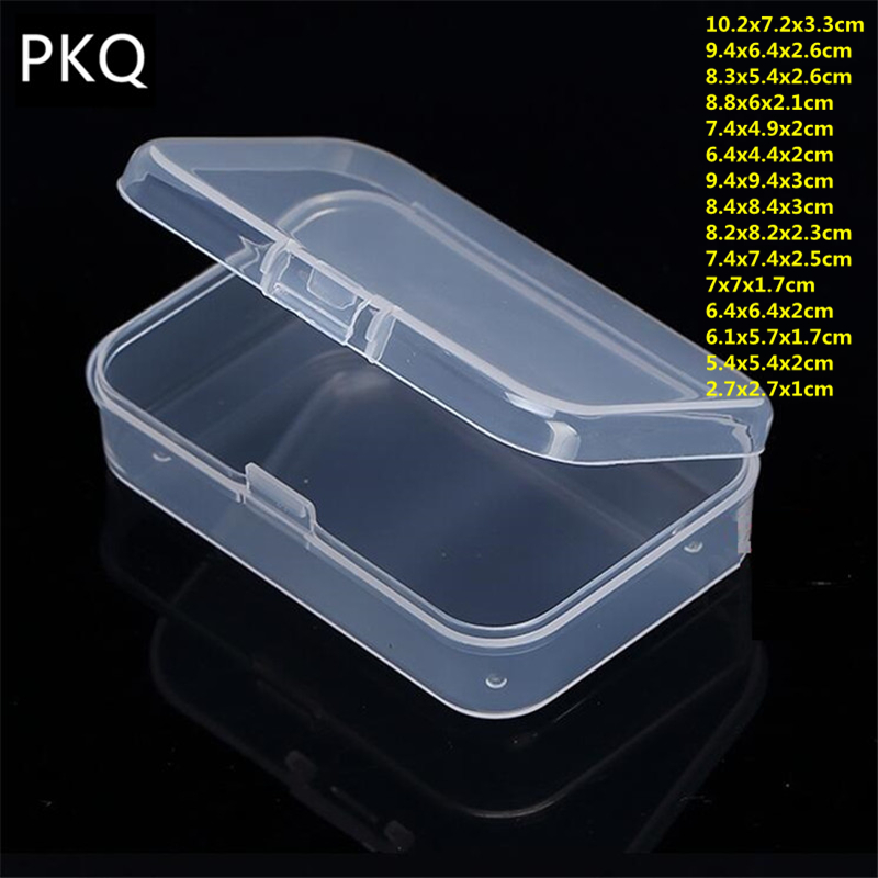 

Hot selling 1PC Transparent Plastic Storage Box Clear Square Multifunctional Display Case Plastic Jewelry Storage Boxes