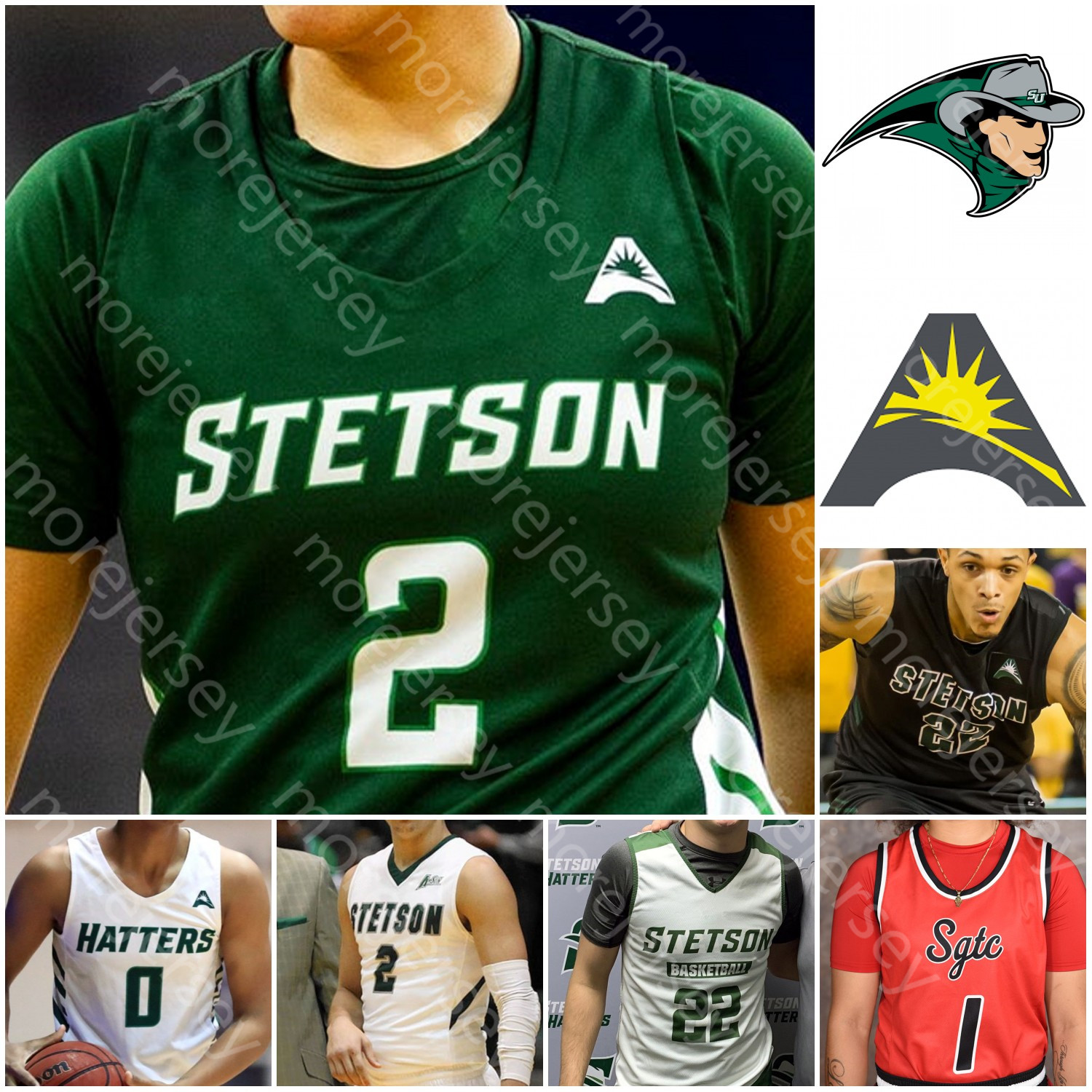 

Custom Stetson Hatters Basketball Jersey NCAA College Rob Perry Mahamadou Diawara Christiaan Jones Jahlil Rawley Joel Kabimba, Red