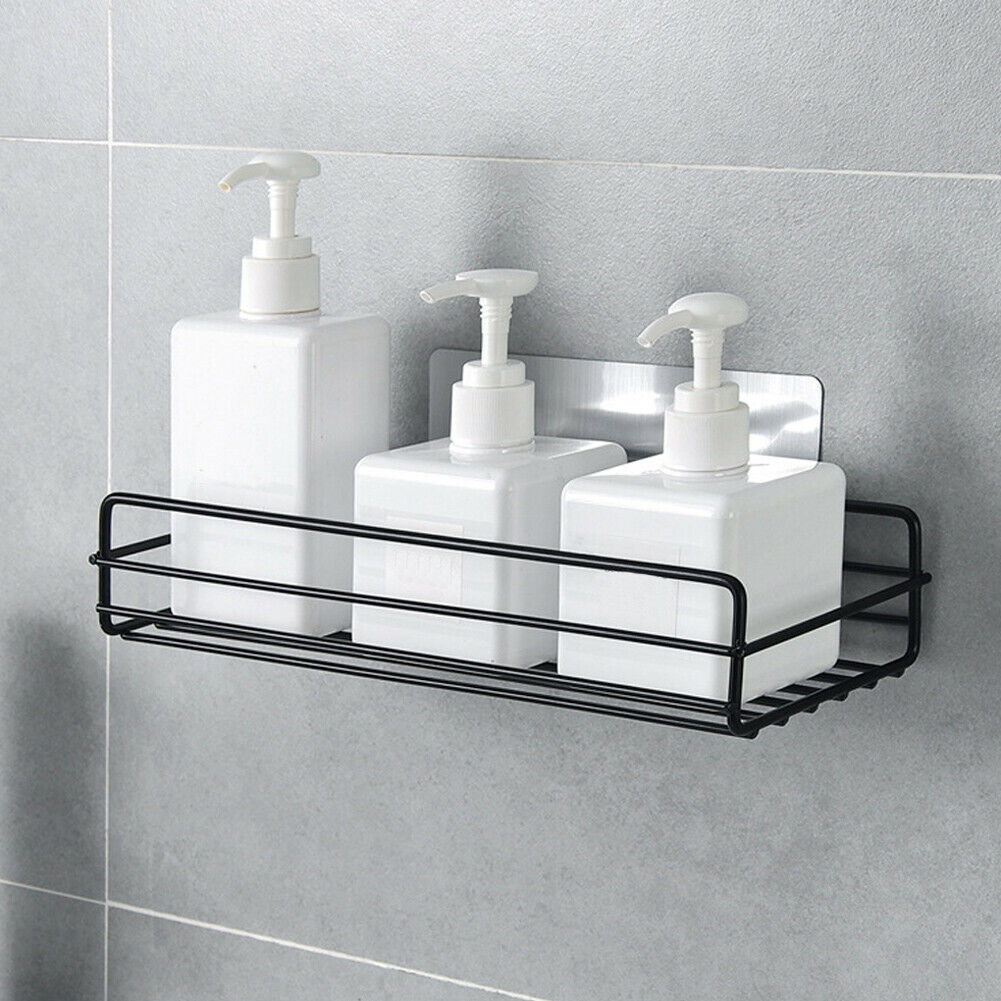 

Kitchen Bathroom Shower Caddy Shelf Wall Mount Corner Organizer Storage Rack AIA99
