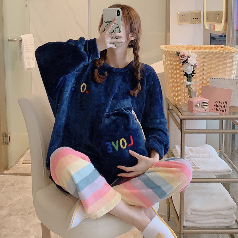 

Pajamas Autumn And Winter Women Polyester Full Is Solid, Pink