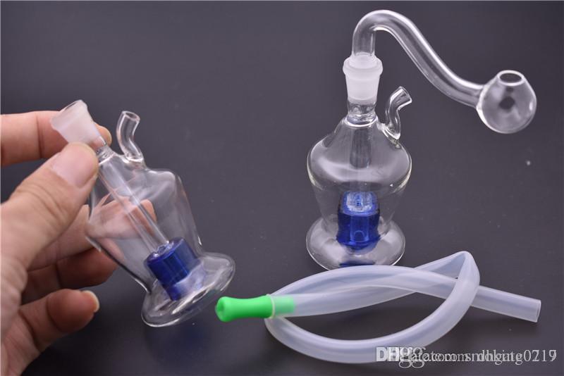 New small backwater glass bong oil smoking water bongs female 10mm with glass bowl and hose-image-539169740