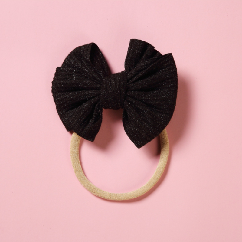 

2Pcs / Sst Children's Bow Headband Seamless Fabric Baby Fan-shaped Hair Rope Hair Accessories, A3