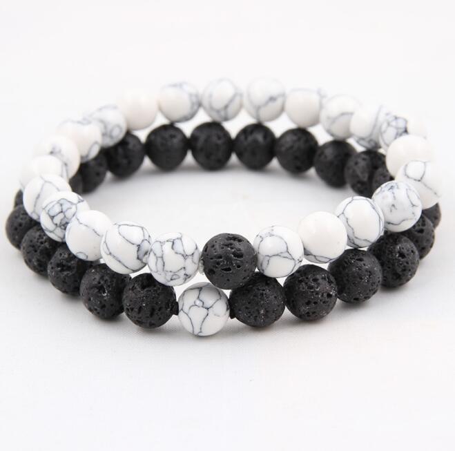 

Wholesale Lava Beaded Bracelet set Natural Stone White Turquoise Charm luxury designer jewelry women bracelets Buddha Beads Bangles Jewelry