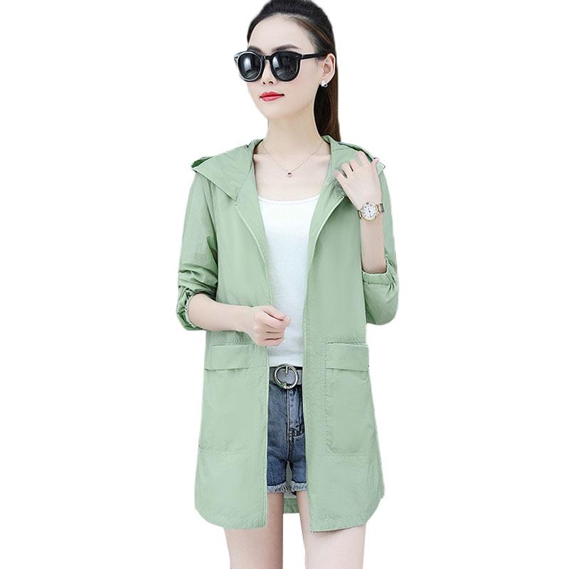 

Summer Sun Protection Clothing Women New Beach Thin Hooded Up Sun Jacket Coat Plus Size 5XL Female Breathable shirt Tops J87, White