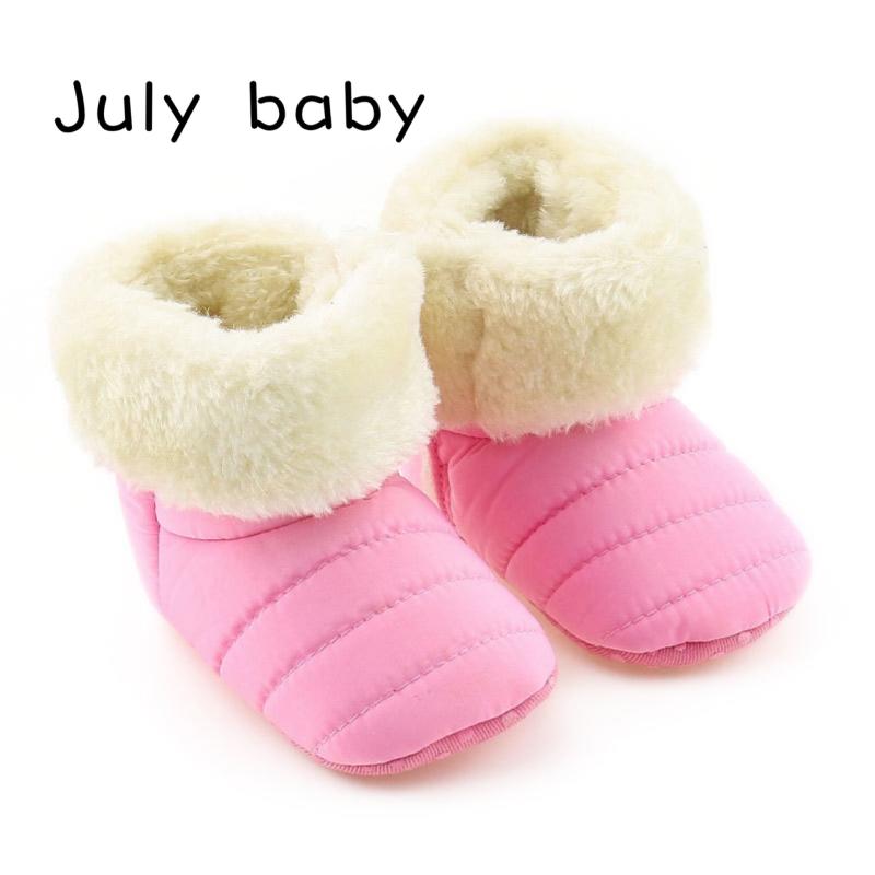 

July baby -1 years old baby cotton shoes toddler shoes soft bottom thick warm boys and girls, Pink