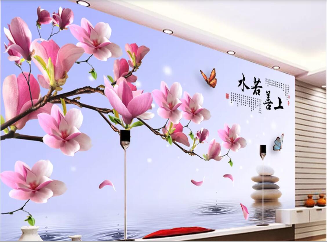 

3d room wallpaper custom photo mural HD Magnolia TV background wallself-adhesive film home decor wall art pictures wallpaper for walls 3 d, Non-woven fabric