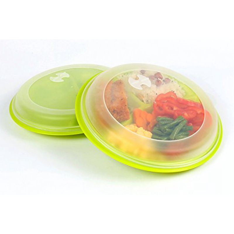 Portion Control Plate Meal Reusable With Lid 3 Sections Microwave