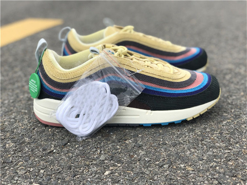 2019 New Authentic 97 Sean Wotherspoon x 1/97 VF SW Hybrid Running Shoes Men Corduroy Rainbow Light Blue Fury Sneakers Lemon Wash