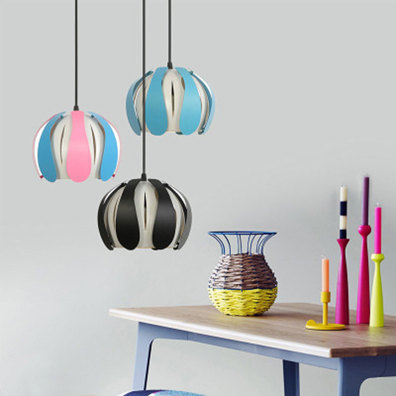 Lampes De Suspension Badminton Macaron Cr/éatif En Fer Forg/é Abat-Jour Minimaliste Plafond Salon Chambre Lumi/ères,Gris Lampe Suspension