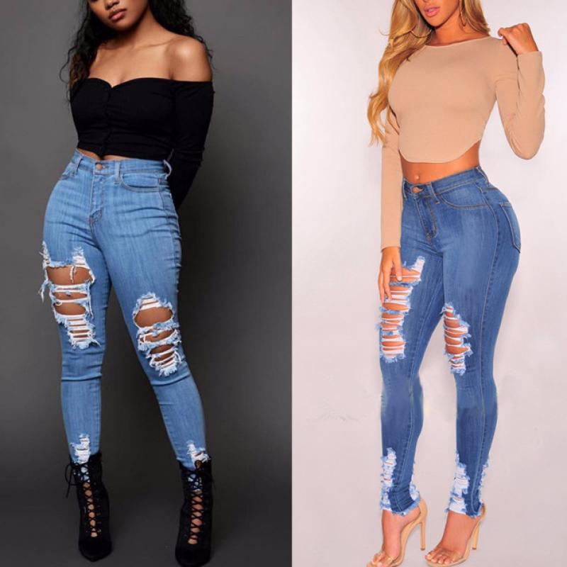 

Ripped Jeans for Women Skinny Trousers 2020 Female Denim Pencil Pants Boyfriend Jeans for Women Slim, As pic