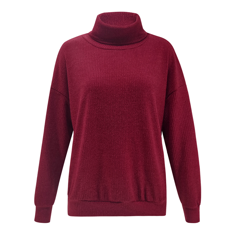 

Ladies Sweater Casual Loose Pullover Warm Long Sleeve Turtleneck Knitwear Ladies Sweater, Beige