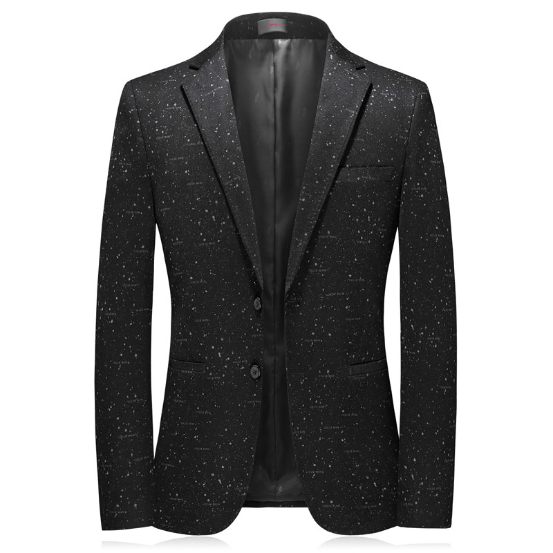 

2020 Spring Autumn Men Casual Blazers Mens Stand Collar Button Suits & Blazer Male High Quality Coats Slim Fit Fashion Jackets, Black