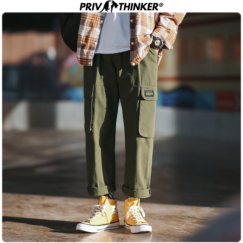 

Men Japan Spring Summer Loose 2020 Pockets Overalls Mens Collage Hip Hop Casual Pants Male Black Streetwear Bottoms, Black(asiansize)