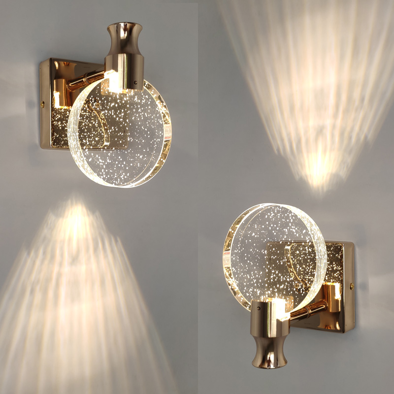 

Creative Bubble Crystal Wall Lamps Minimalist Living Room Bedroom Bedside Wall Sconce Bathroom Mirror Front Wall Light Fixture