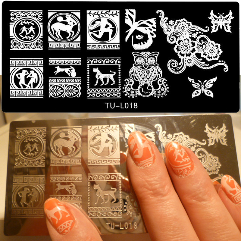 

New Manicure Template 6*12cm nail stamping plates Image Disc Transfer Print TU-L Template DIY nail tools 1pcs