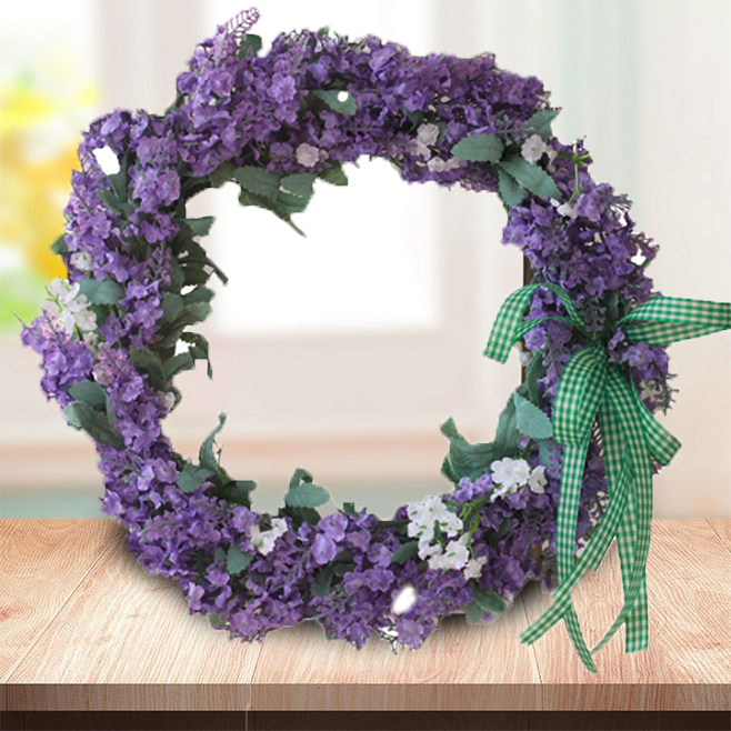

Artificial Lavender Wreaths Lavender Flower Wreath for Front Door Floral Welcome Door Wreath Wall Wedding Window Decor Apr6, C 30cm