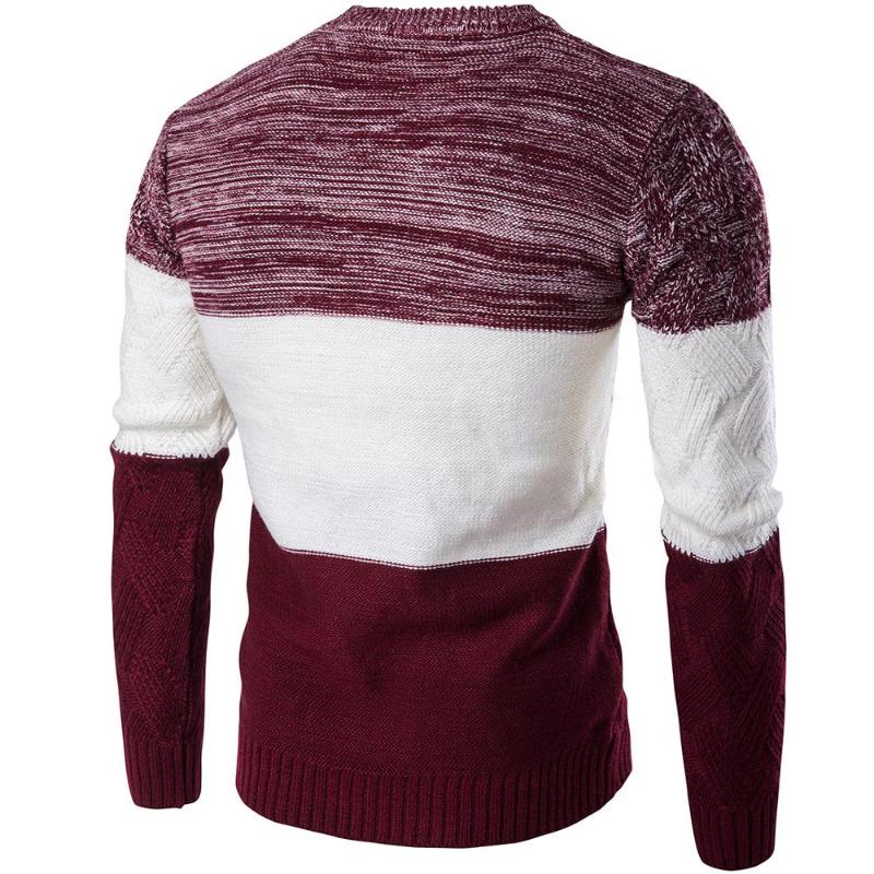 

Korea Sweaters Pullovers Men Long Sleeve Knitted Sweater, Red