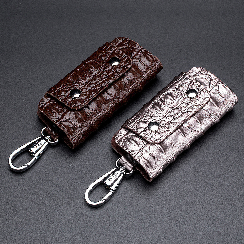 

Genuine Leather Men Key Wallet Male Car Key Bag Keys Holder Crocodile Pattern Key Case Large Capacity Organizer Small Wallets