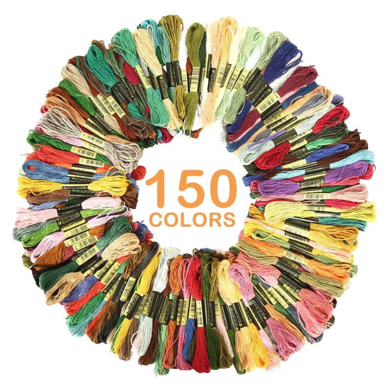 

NEW 150 Anchor Cross Stitch Cotton Embroidery Thread Floss Sewing Skeins Craft, 150 random color