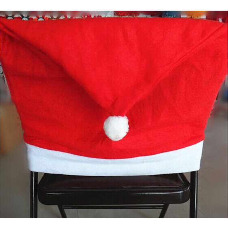 

Christmas Chair Back Cover Hat Christmas Decorations For Home Dinner Table New Year Xmas Chair Cover For Night happy atmosphere