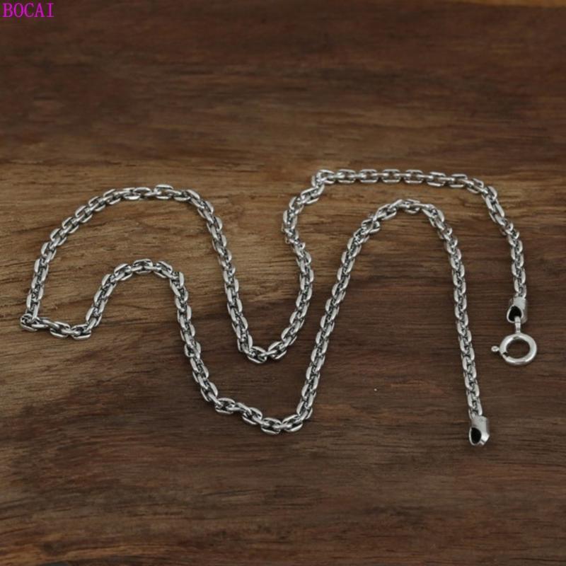 

S925 sterling silver necklace for men and women 2020 new style Thai silver fashion jewelry Cross personality Necklace long chain