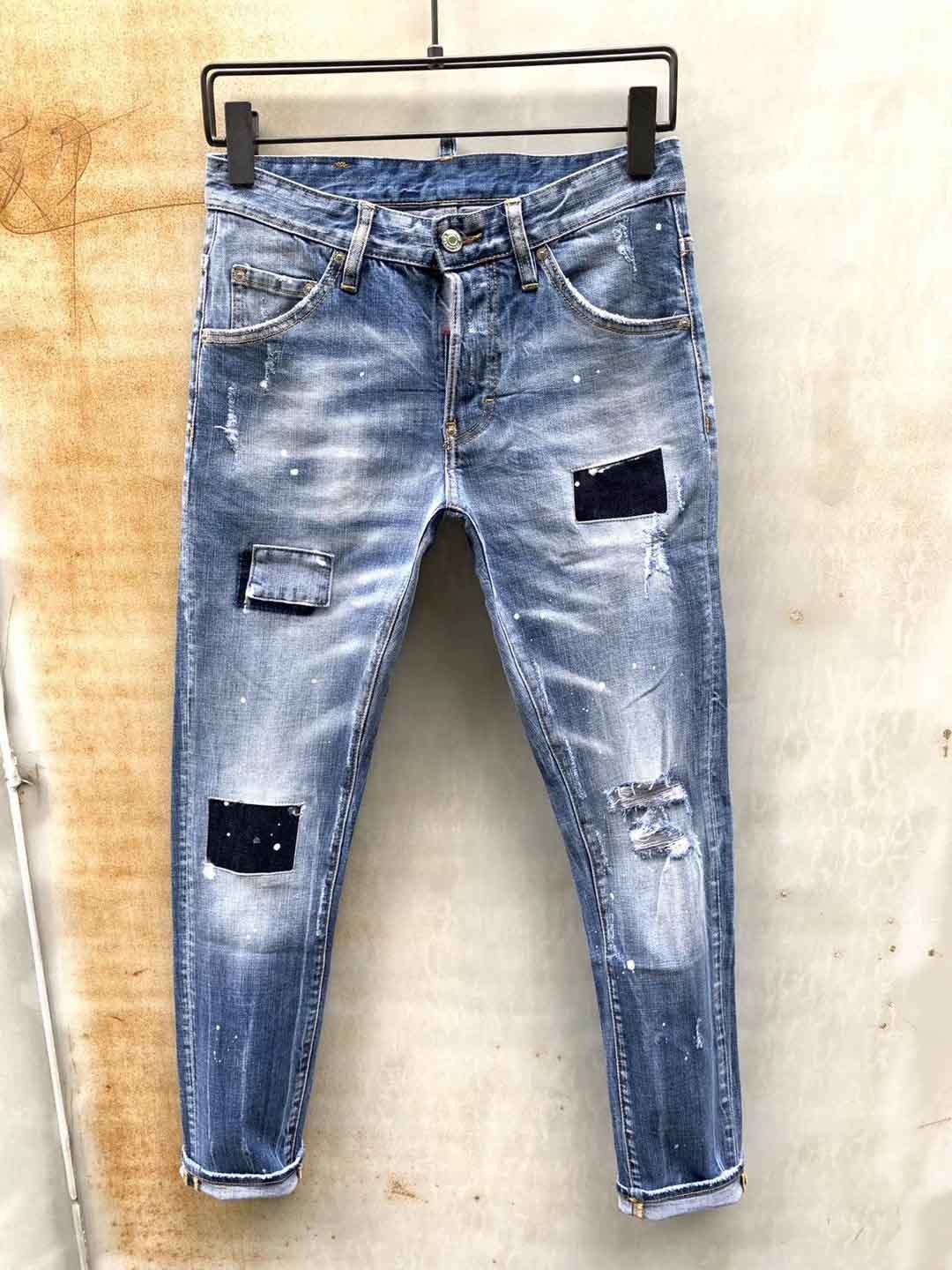 

mens denim jeans black ripped pants pour hommes men s Italy fashion biker motorcycle rock revival jeans high quality A11, 901