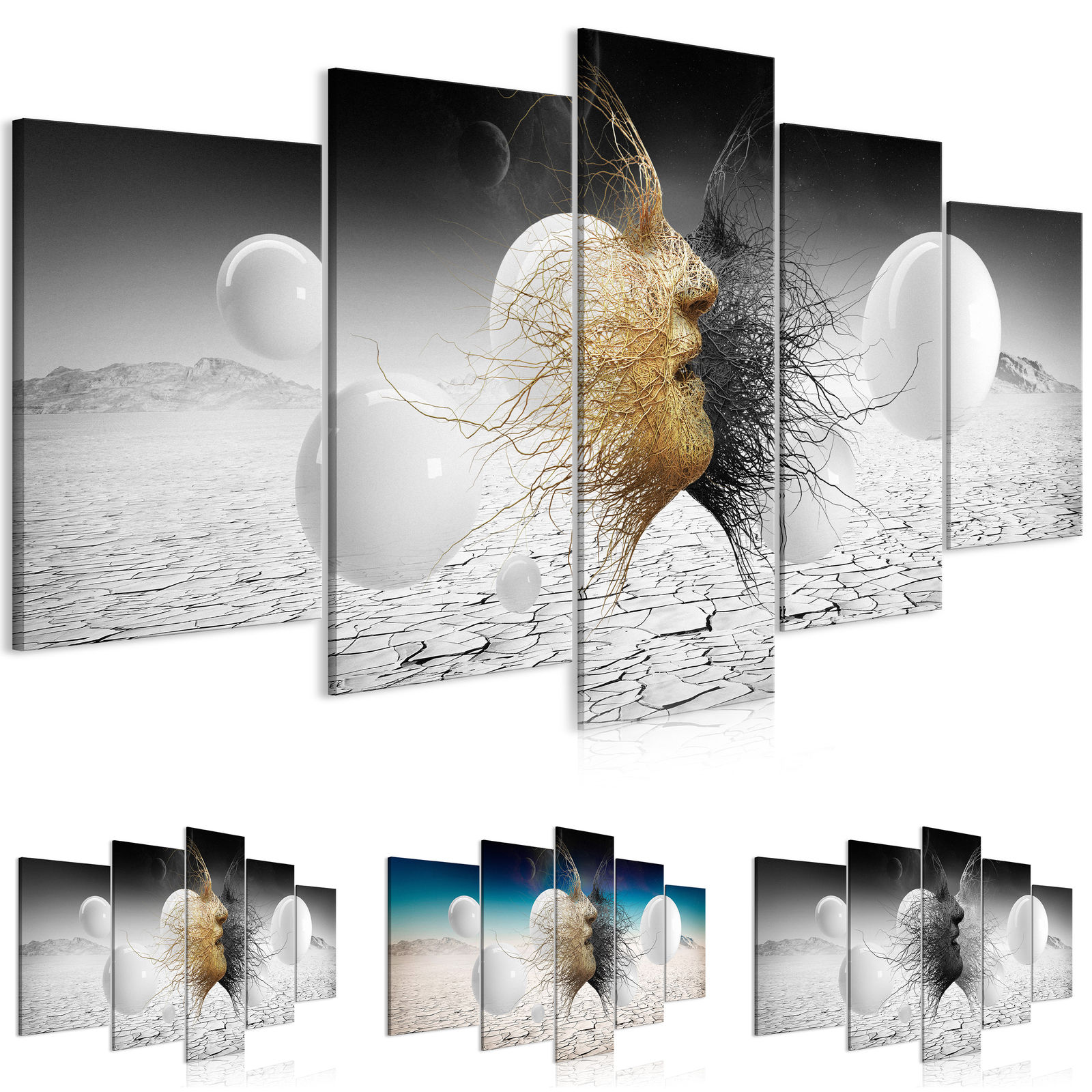 New Fashion Black & Gold Love Kiss Abstract Art on Canvas Painting Poster Wall Art Picture Print Home Wall Decoration Gifts No Frame-image-449705200