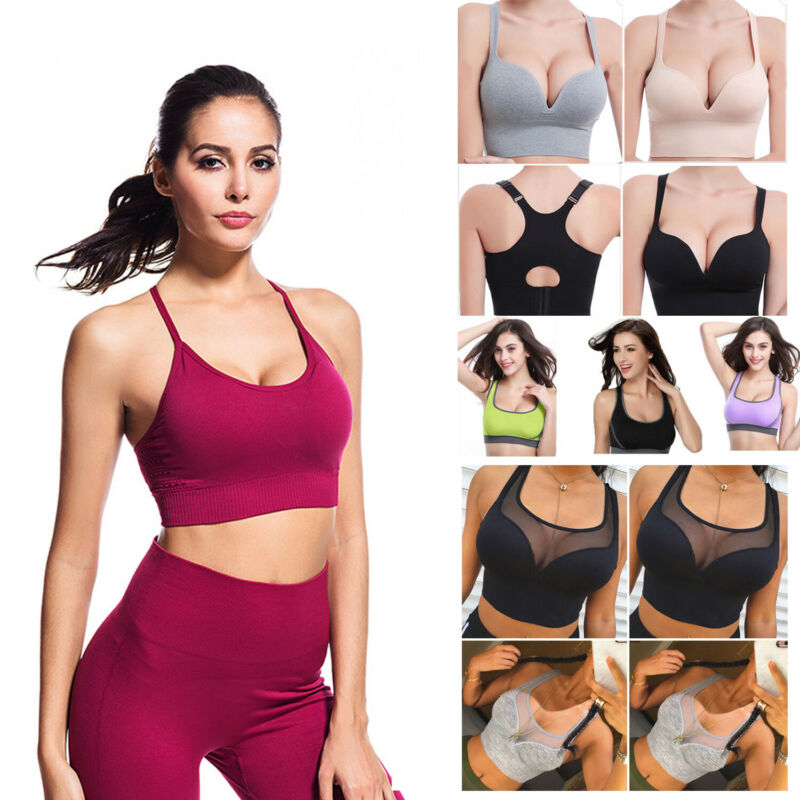 

Women Padded Bra Running Vest Sports Shockproof Seamless Yoga Bralette Crop Tops Casual Sexy Slim Soft Lady Sportswear Bra