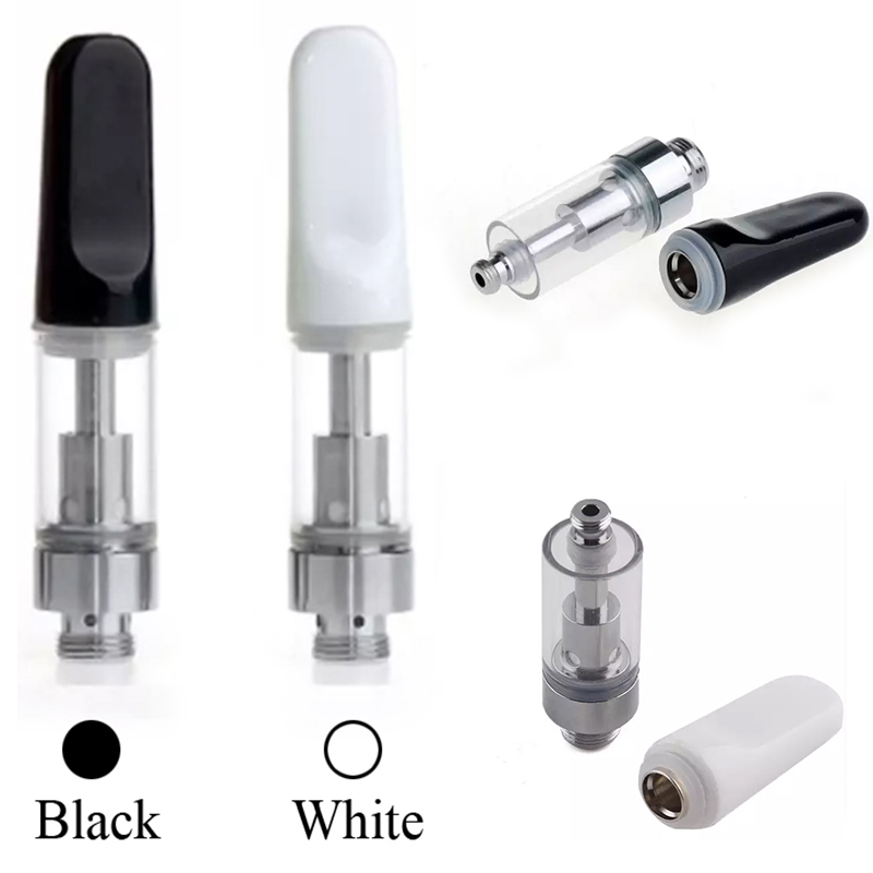

TH205 Glass Thick Oil Cartridge Empty 1ml Vape Pen Cartridges Ceramic Coil Atomizer 510 Thread Dab Pen Wax Vaporizer Pen E Cigarette