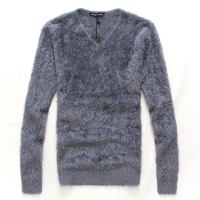 

Men Sweaters Pullover Sweaters New O Neck and V Neck Solid Colors Male Slim Fit Long Sleeve Asian Size, Gray (v neck)