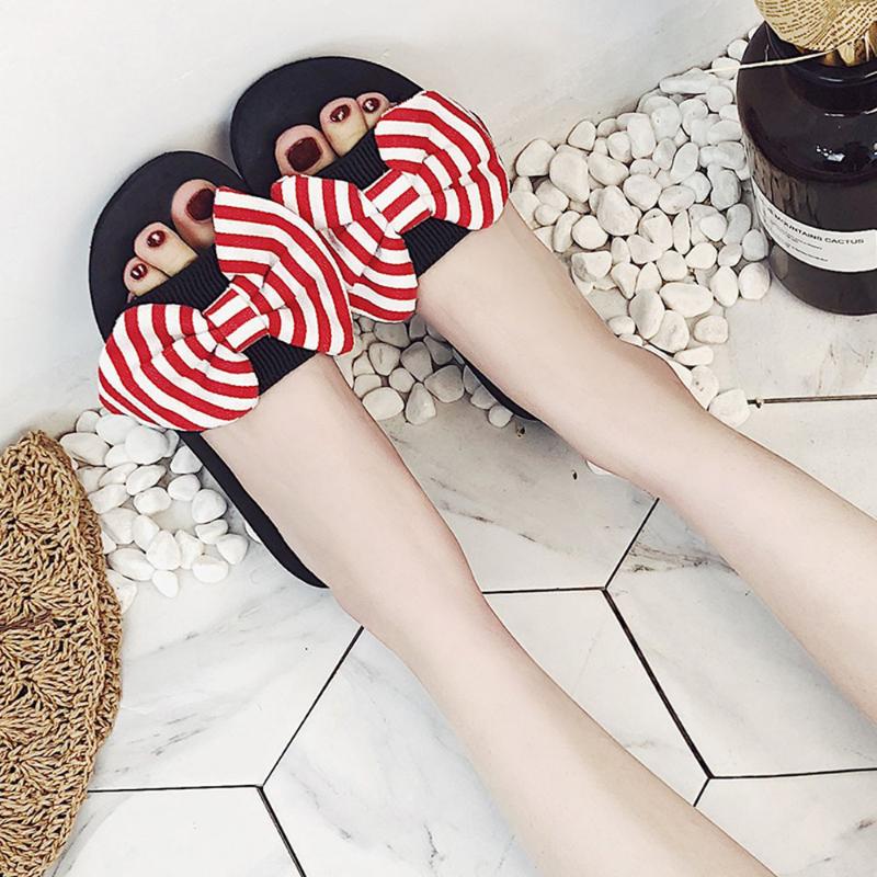 

Women Bow Summer Sandals Slipper Indoor Outdoor Flip-flops Beach Shoes 2020 new summer women's shoes flip flops on the platform, Black