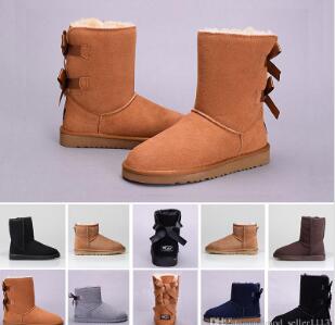 

Cheap Snow Winter WGG Leather Women Australia Classic kneel half Long Boots Ankle Black Grey chestnut navy blue red coffee Womens girl shoes