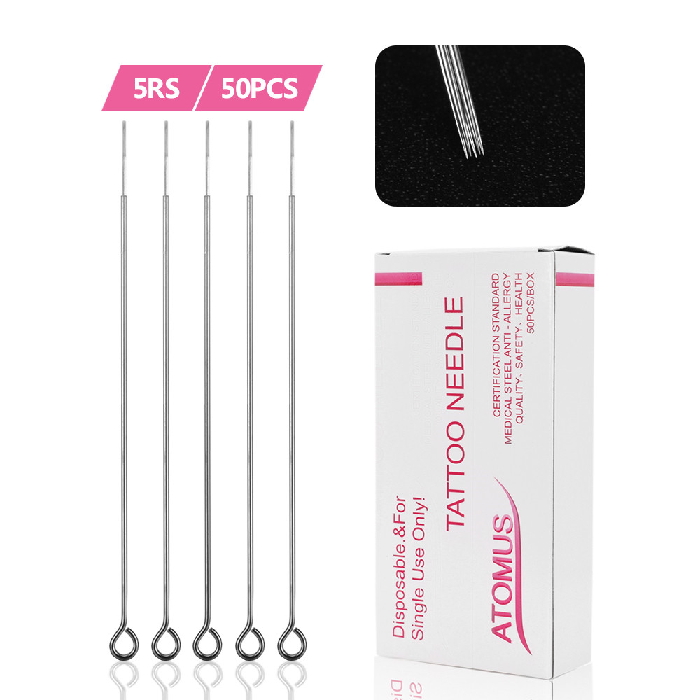 

50pcs 3RL 3RS 5M1 5RL 5RS Pre-made Sterilized Tattoo Needles Disposable Tattoo Gun Kits Tattoo Tip Supply