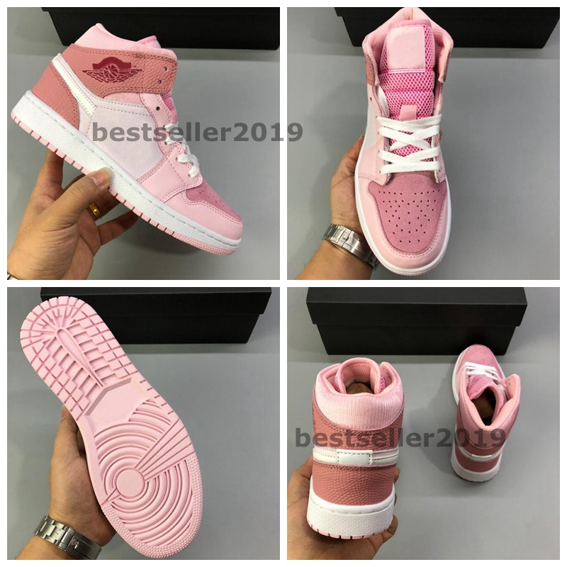 

New Cheap 1 Mid WMNS Digital Pink Women Sneakers 2020 Basketball Shoes Designer Girls Baskets 1s des chaussures zapatos