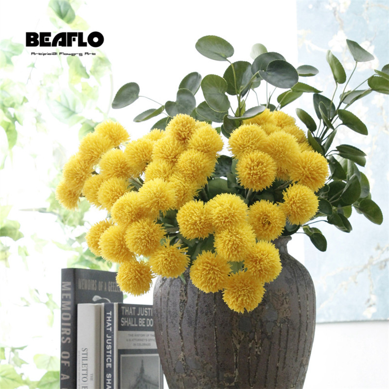 

1 Bouquet 6 heads Artificial Flowers Fake Silk flores Balls Wedding Flower DIY Home Garden Decoration fake plants Accessories, Green