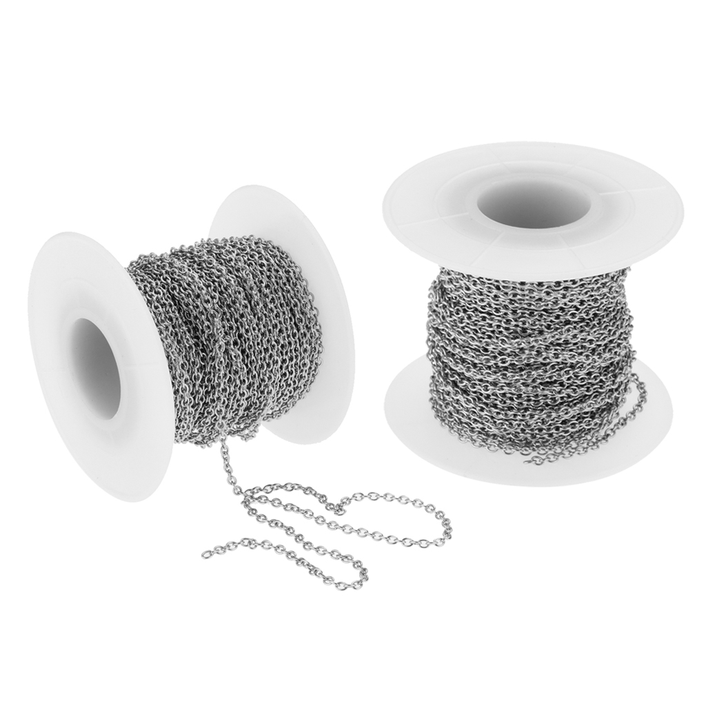 Rollo de 13yd Cable De Acero Inoxidable de desplazamiento Cadena Collar Pulsera conclusiones para