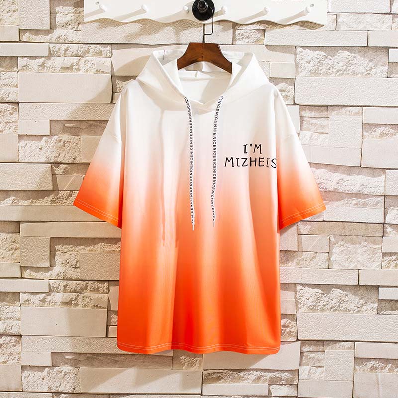 

Men's Hoodies 2020 New Casual Mens Hooded Pullover Sweatshirt Fashion Men Gradient Color Short Sleeves Hoodie 4 Colors Plus Size -3XL, Purple