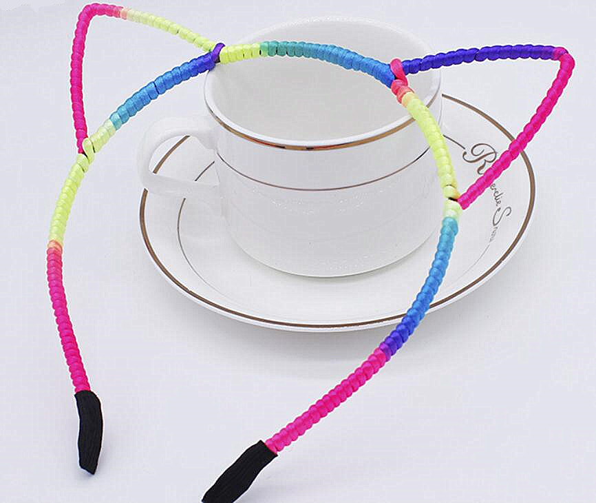 

Girl multicolored ear headband fashion lady hairstyle girl sexy headband birthday party female baby hair clip hoop