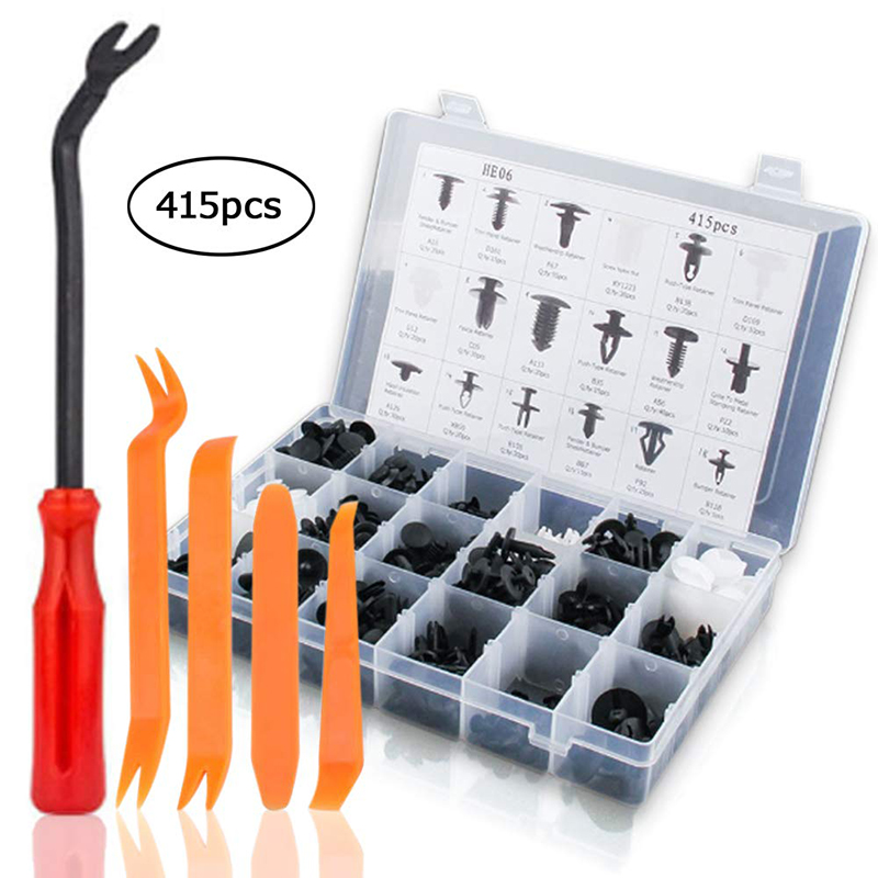 

Car Plastic Rivets Set+tie+buckle Buckle Boxed Accessories Bag Car Fast Clip Clip Screws Fastener Removal Tool Set