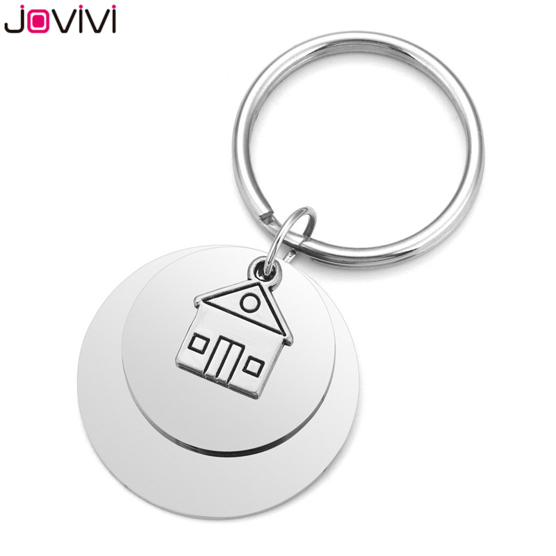 

JOVIVI Home Keychain Stainless Steel 3 Layers Key Ring Buying First Home Housewarming Realtor Closing Gift House Keyring Jewelry