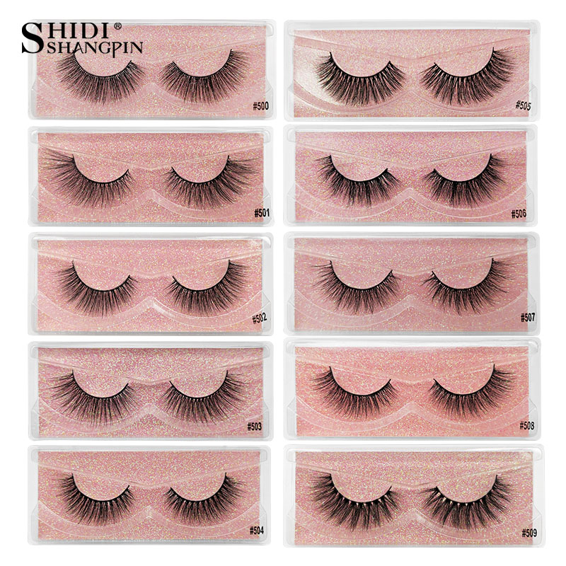 

SHIDISHANGPIN 1 pair faux 3d mink false eyelashes natural long fake eye lashes extension sexy makeup wispy cruelty free bulk
