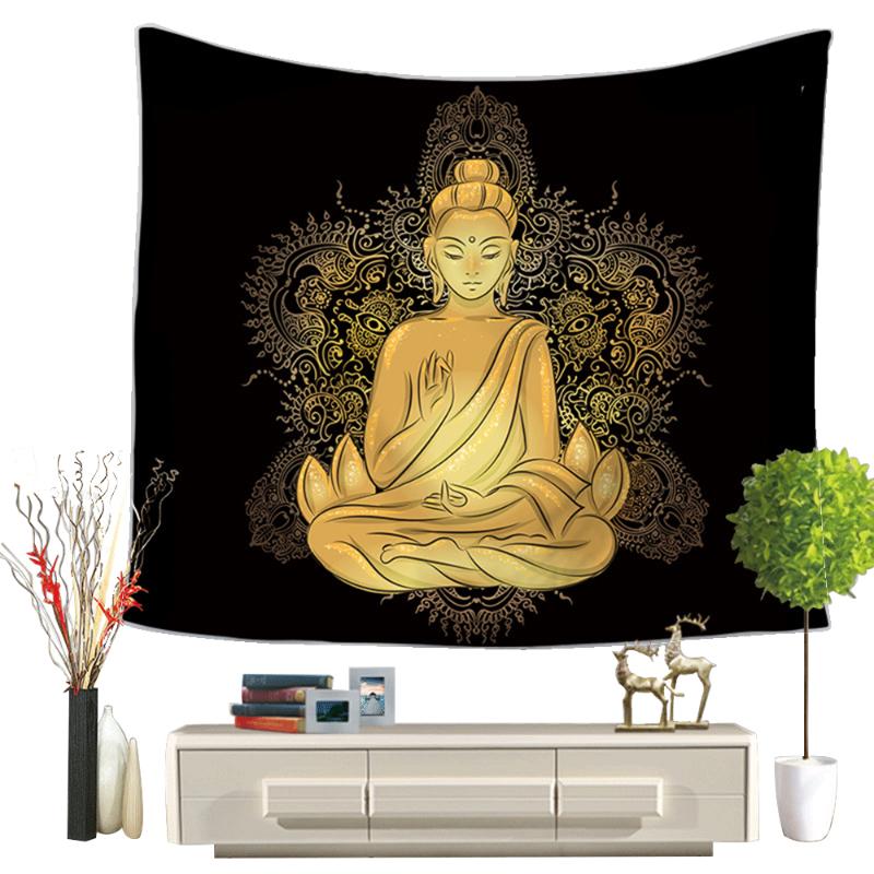 

Lychee India Buddha Series Printed Wall Hanging Tapestry Polyester Blanket Art Wall Carpet Home Decorative Tapestry