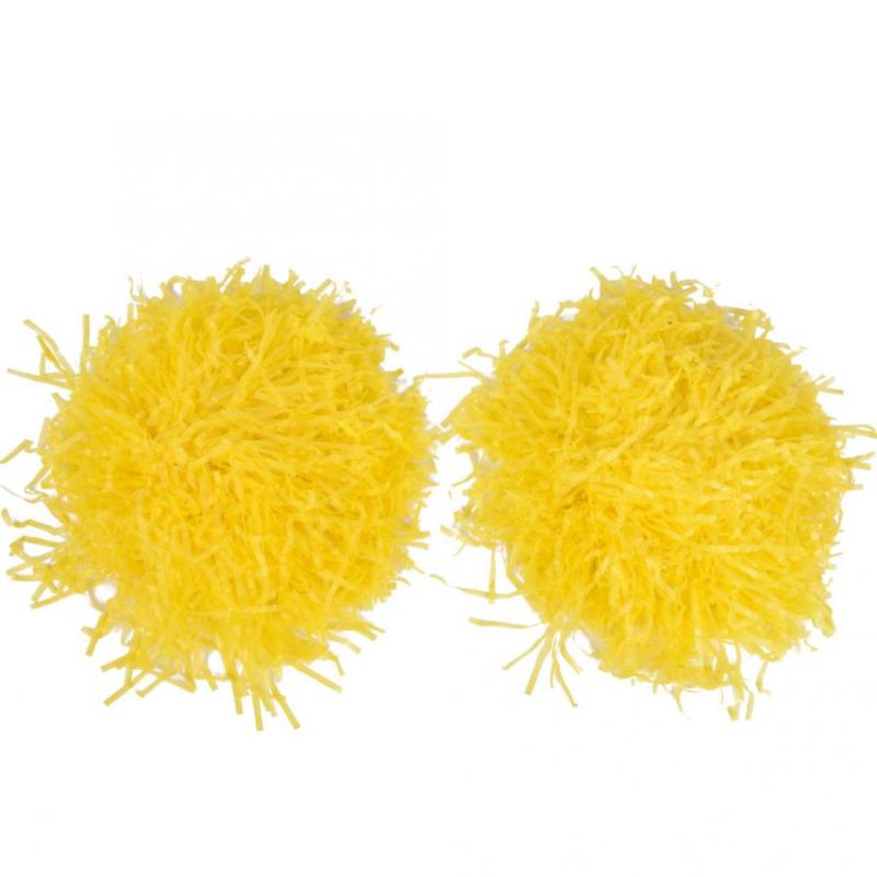 

Pom Poms 1 Pair Professional Yellow Cheerleader Aerobics Pom Poms Pompoms for Dance Party School Sports Competition Accessories
