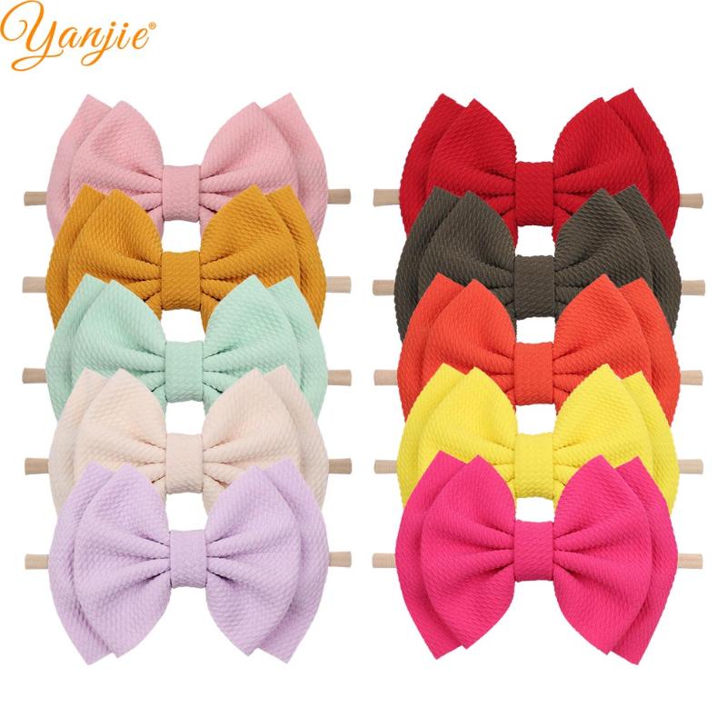 

Fabric Hair Bows Nylon Headband Fashion Soft Elastic Girls Summer Hair Bands Headwrap Accessories Wholesale, Mix e choose colors